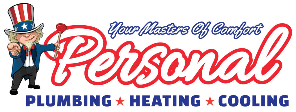 Personal Plumbing Heating and Cooling Logo with the slogan "Your Masters of Comfort"